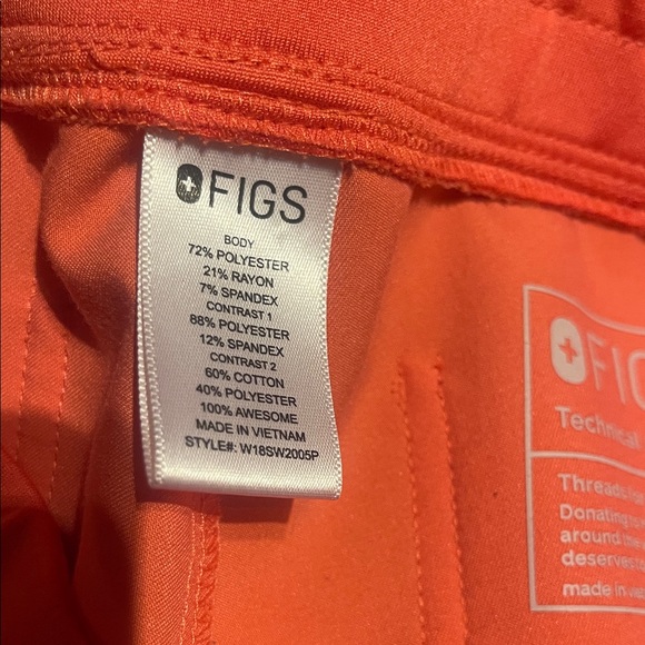 Figs Women's coral Zamora joggers scrub pants small petite - Picture 4 of 4